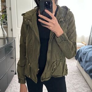 Zara Vintage Green Utility Jacket Size M